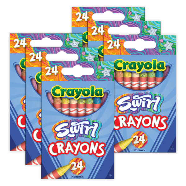 Crayola SWIRL Crayons, 24 Per Pack, Set Of 6 Packs