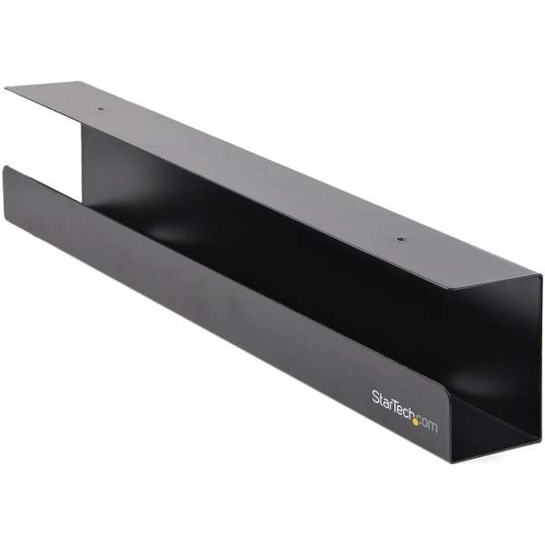 StarTech Under Desk Cable Management Tray, Cable Tray Organizer/Manager, Desk/Table Mount, Cord/Power Strip Holder, 23-1/2inL x 4-1/2inD