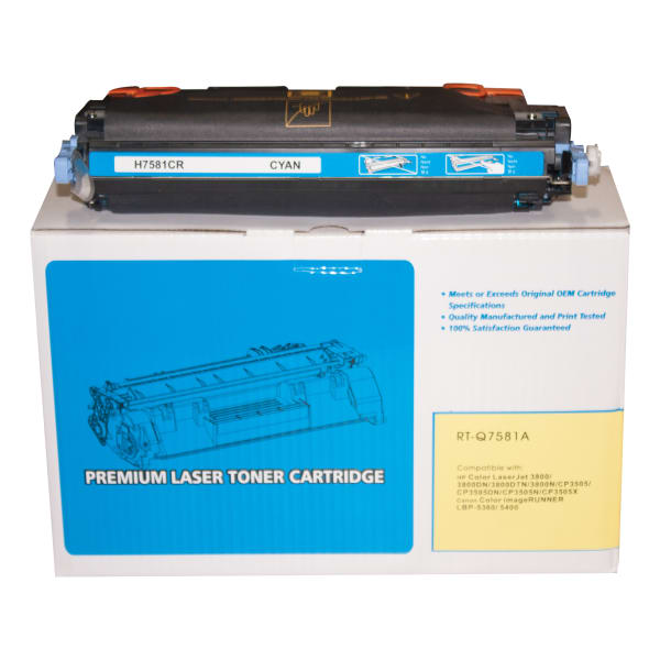 M&A Global Remanufactured Cyan Toner Cartridge Replacement For HP 503A, Q7581A, Q7581A-CMA