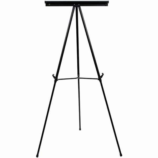 MasterVision 3-leg Display Easel - 45 lb Load Capacity - 69in Height x 28.50in Width x 34in Depth - Metal, Aluminum, Plastic, Rubber - Black