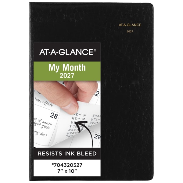 AT-A-GLANCE Designer Cover 2027 Monthly Planner, Black, Large, 7in x 10in