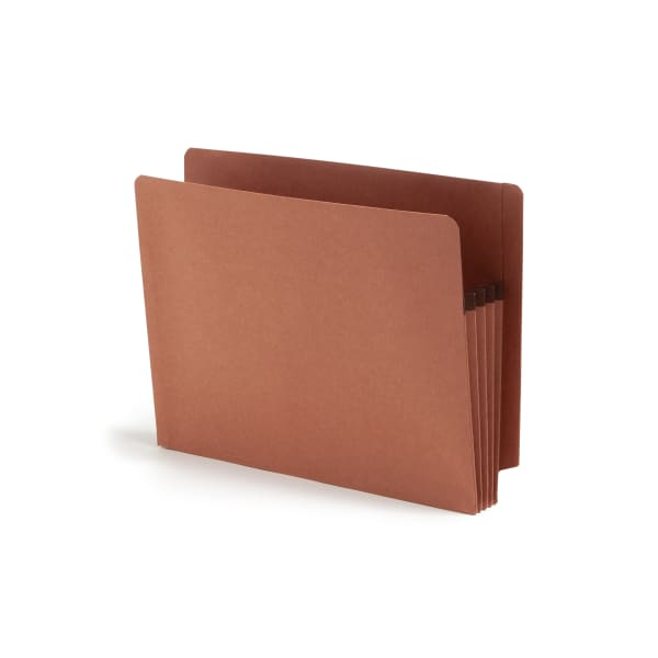 Smead SuperTab File Pockets, Straight Cut, Letter Size, 30% Recycled, Redrope, Box Of 10