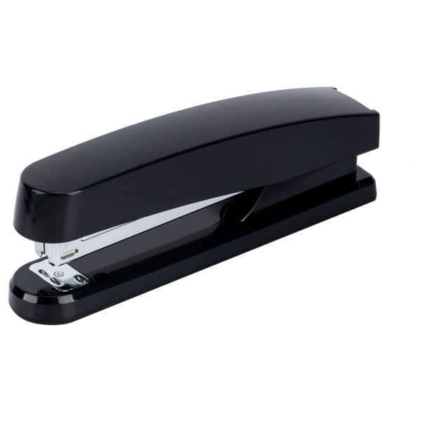 Business Source Full-strip Plastic Desktop Stapler - Staples Upto 20 Sheet of 20lb Paper - Holds Upto 210 Staple - Full Strip - Staple Size: 0.25in - Black - Plastic, Metal - 1 Each
