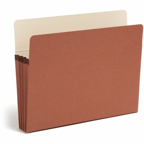 Smead SuperTab File Pockets, Straight Cut, Letter Size, 30% Recycled, Redrope, Box Of 25