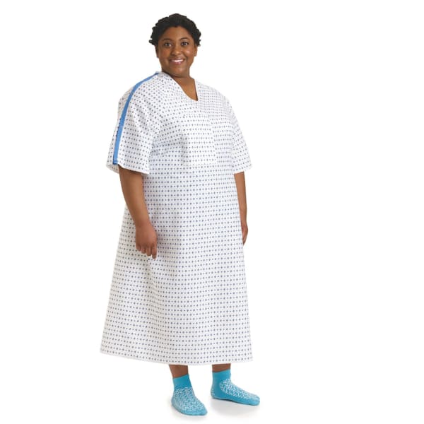 Medline Blue Collection IV Gowns, 66in, Demure, Pack Of 12