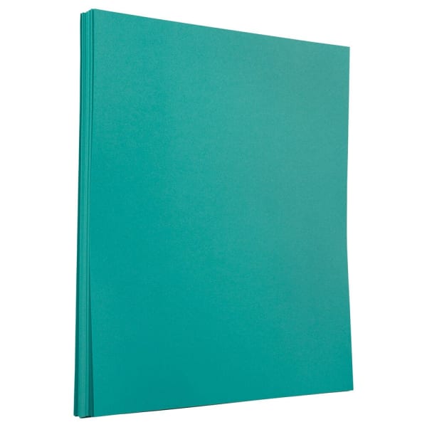 JAM Paper Color Paper, Sea Blue, Letter (8.5in x 11in), 50 Sheets Per Pack, 24 Lb, 30% Recycled