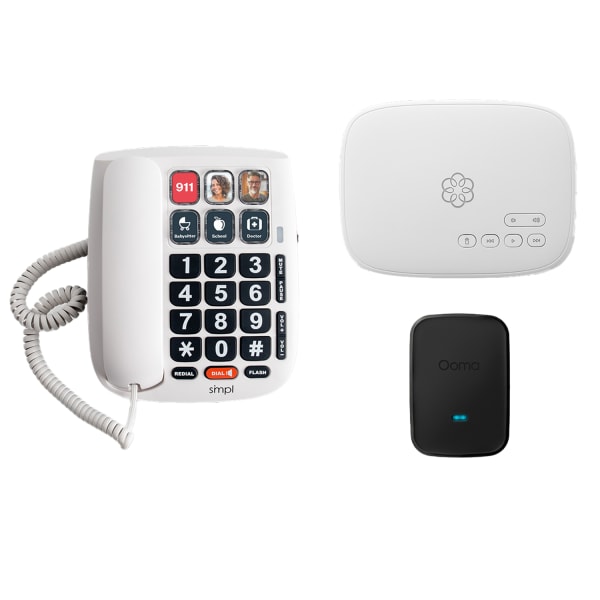 Ooma Family VOIP Phone Bundle with Photo Dial and Internet Home Phone Service