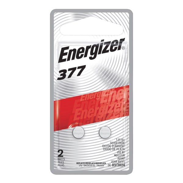Energizer Coin Cell Batteries, 377, Pack Of 2