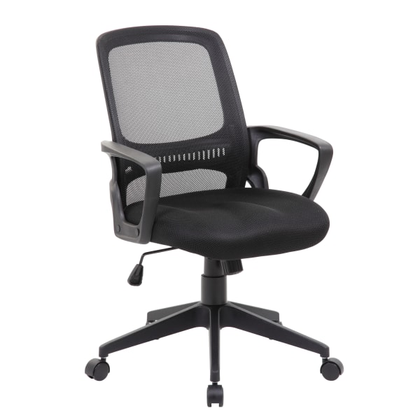 Boss Office Products Mesh Task Chair With Loop Arms, Black