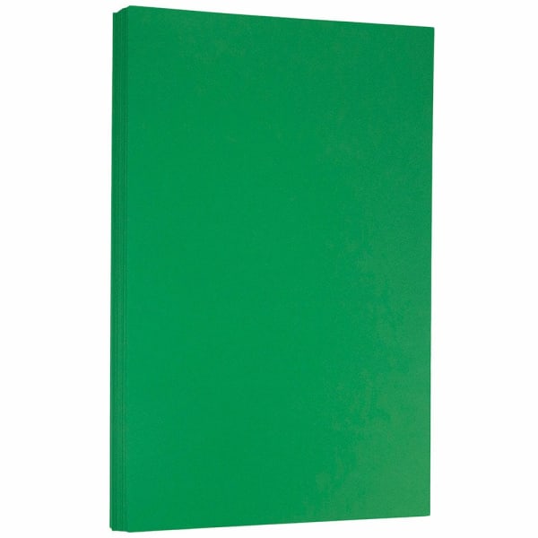 JAM Paper Legal Color Paper, Holiday Green, Legal (8.5in x 14in), 100 Sheets Per Pack, 24 Lb, 30% Recycled