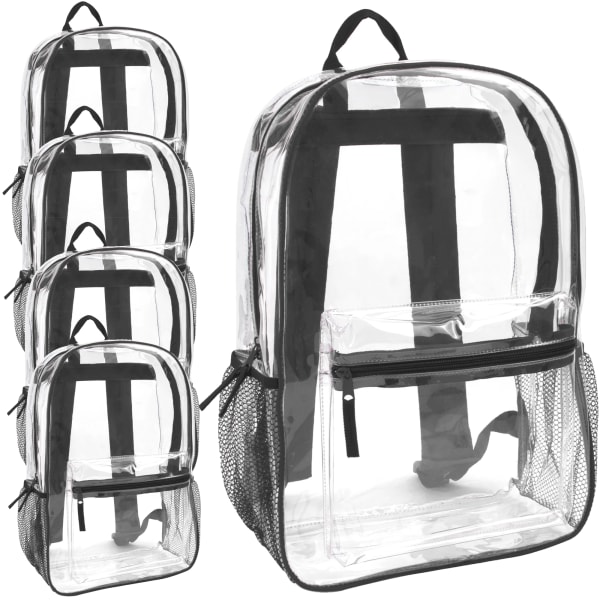 Summit Ridge Classic Clear Backpacks, Black Trim, Case Of 24 Backpacks