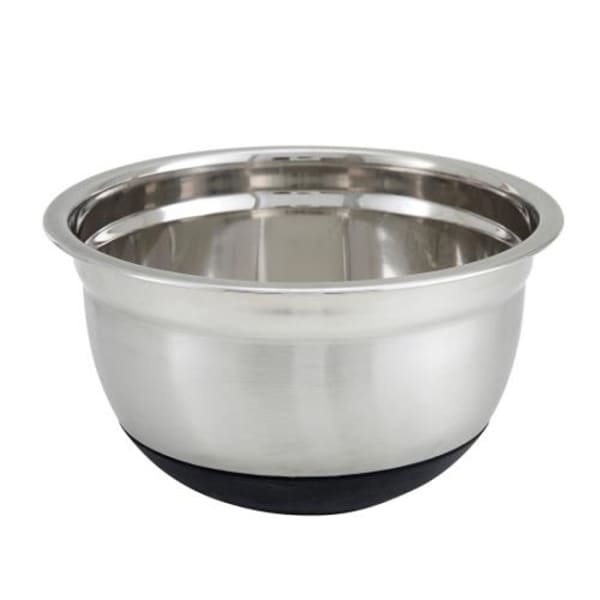 Winco Stainless Steel Mixing Bowl With Silicone Base, 3 Qt