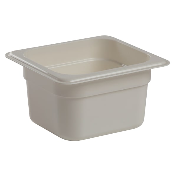 Cambro Camwear GN 1/6 Size 4in Food Pans, 4inH x 6-3/8inW x 7inD, White, Set Of 6 Pans