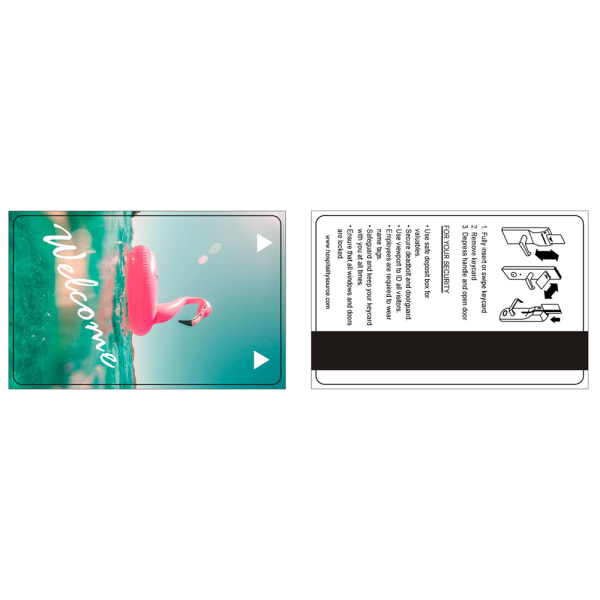 Hospitality Source LOCO Mag Strip Welcome Key Cards, Pool Scene, Set Of 500 Key Cards