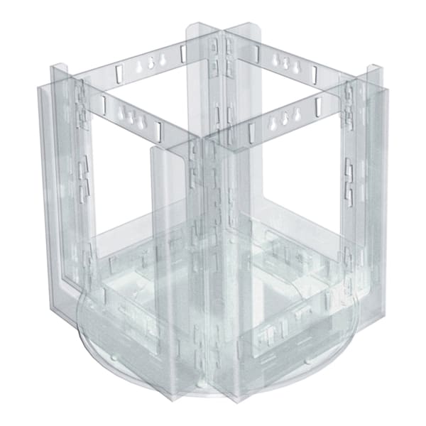 Azar Displays 4-Pocket Acrylic Revolving Bifold Brochure Holder, 9inH x 9-1/2inW x 9-1/2inD, Clear