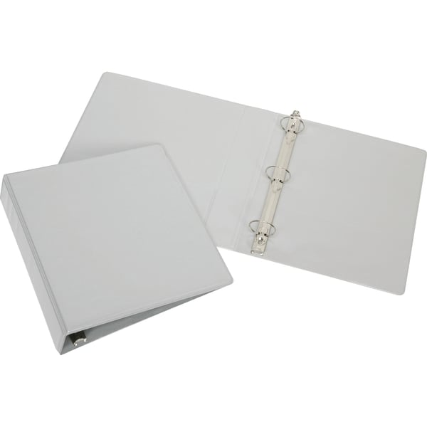 SKILCRAFT Round-Ring View Binder, 1-1/2in Round Rings, Gray
