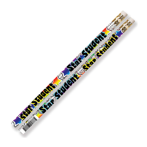 Musgrave Pencil Co. Inc. Motivational Pencils, Star Student, 12 Pencils Per Pack, Set Of 12 Packs