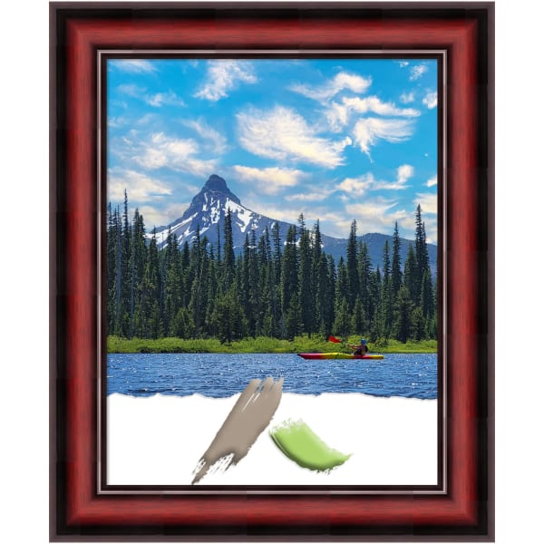Amanti Art Wood Picture Frame, Opening Size 11in x 14in, 14in x 17in, Rubino Cherry Scoop