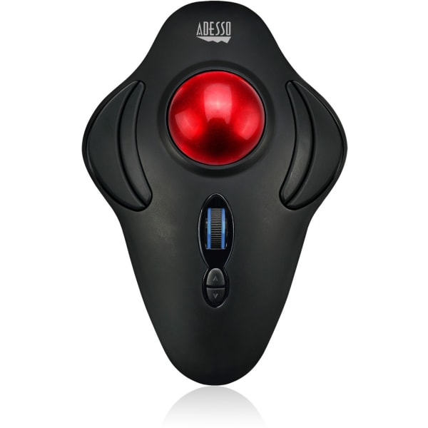 Adesso iMouse T40 - Wireless Programmable Ergonomic Trackball Mouse - Optical - Wireless - Radio Frequency - 2.40 GHz - Black - USB - 4800 dpi - Trackball, Scroll Wheel - 7 Button(s) - Symmetrical - 2 x AAA Battery Supported