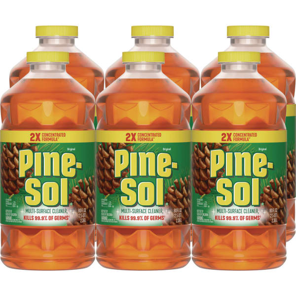 Pine-Sol Multi-Surface Cleaner Disinfectant Concentrated, Pine Scent, 80 oz Bottle, 6/Carton