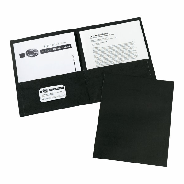 Avery 2-Pocket Folders, Letter Size, Black, Pack of 25