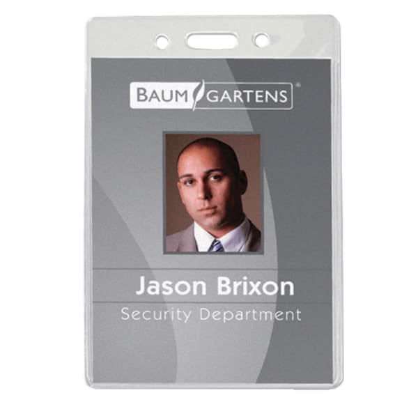 Baumgartens ID Badge Holder, 4in x 3 5/8in, Clear, Pack Of 50