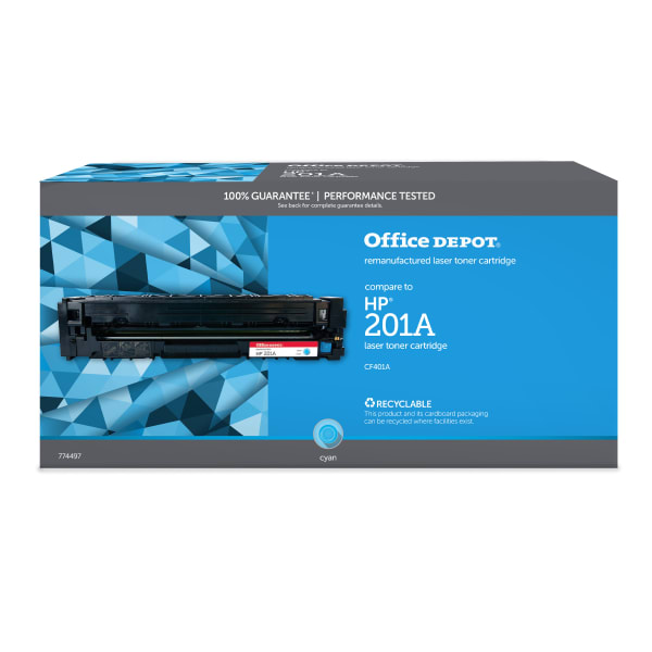 Office Depot Remanufactured Cyan Toner Cartridge Replacement For HP 201A, CF401A, OD201AC
