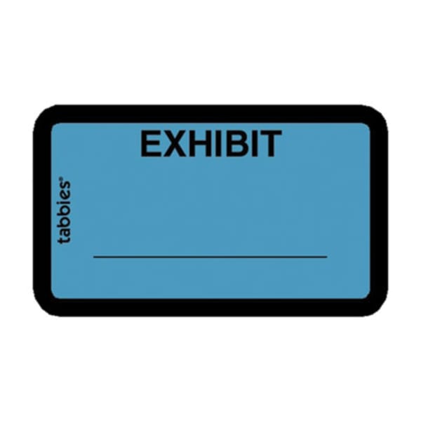 Tabbies Color-coded Legal Exhibit Labels, TAB58091, 1 5/8inW x 1inL, Blue, Pack Of 252