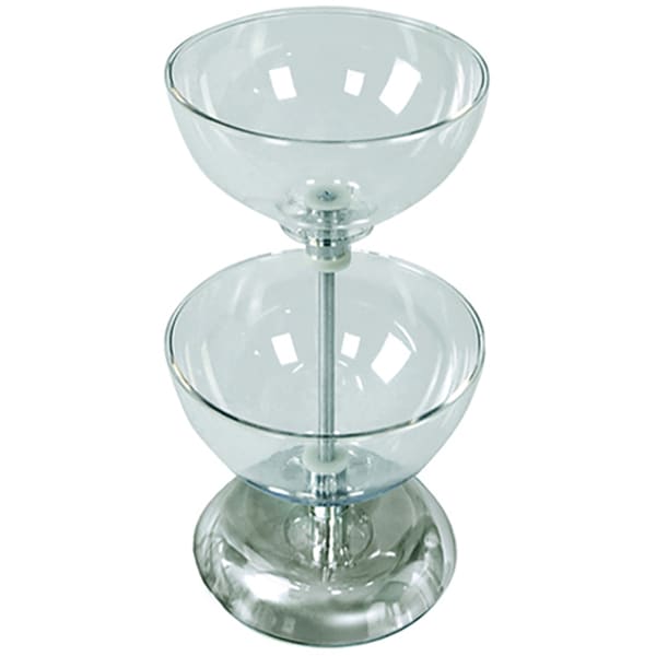 Azar Displays 2-Tier Bowl Display, 16-1/2inH x 10inW x 10inD, Clear