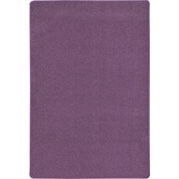 Joy Carpets Kid Essentials Solid Color Rectangle Area Rug, Endurance, 4ft x 6ft, Purple