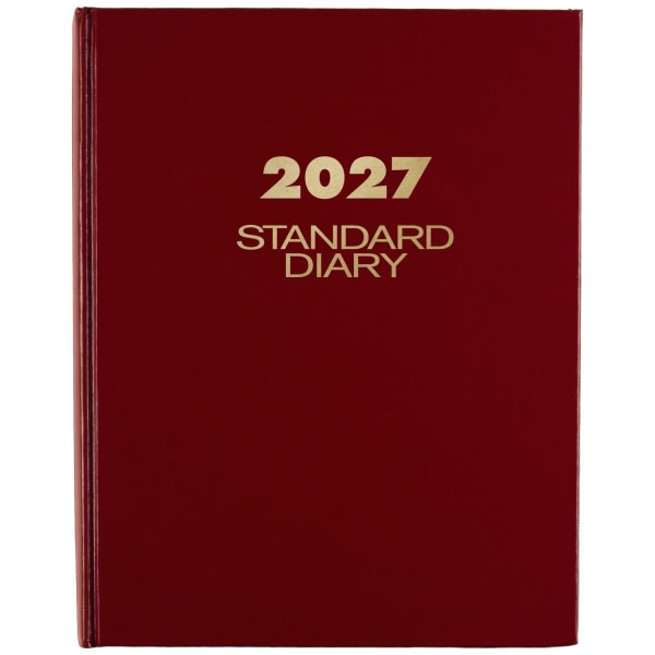 AT-A-GLANCE Standard Diary 2027 Daily Diary, Red, Medium, 7 1/2in x 9 1/2in