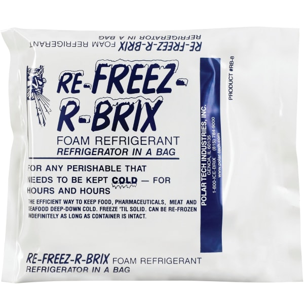 Re-Freez-R-Brix Cold Bricks, 4 1/2inH x 4inW x 3/4inD, White, Case Of 42