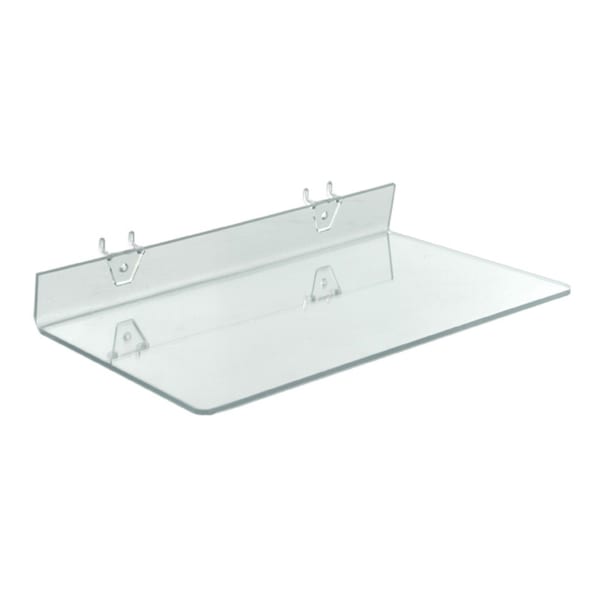 Azar Displays Acrylic Shelves For Pegboard/Slatwall Systems, 16in x 8in, Clear, Pack Of 4 Shelves