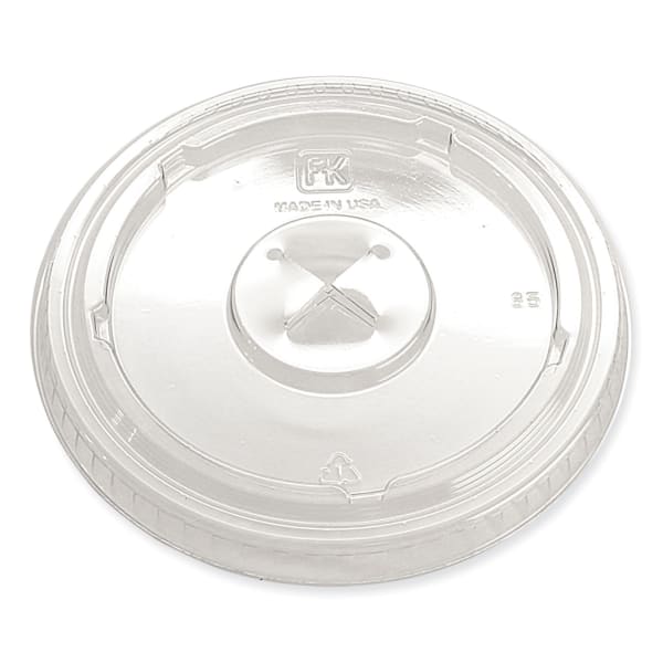 Fabri-Kal Greenware Cold Drink Lids, X-Slot, Fits 12-20 Oz Cups, Clear, Carton Of 1,000 Lids
