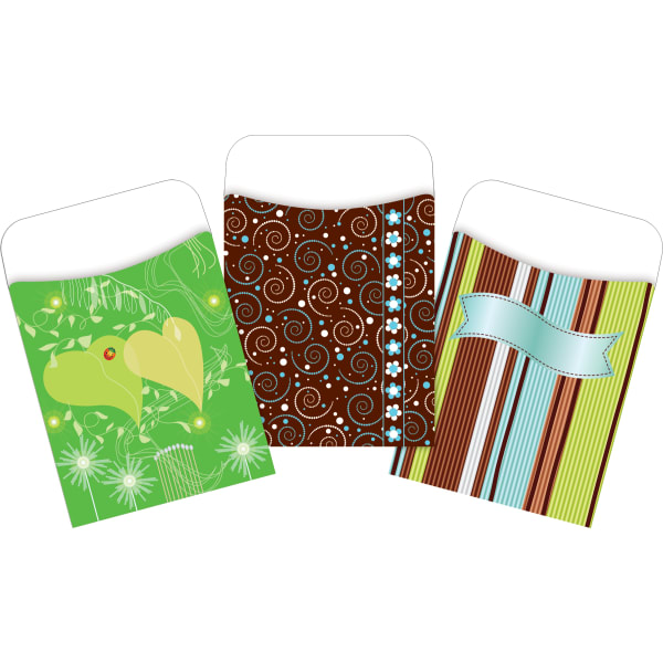 Barker Creek Peel & Stick Library Pockets, 3-1/2in x 5-1/8in, Earth Day, Set Of 90 Pockets