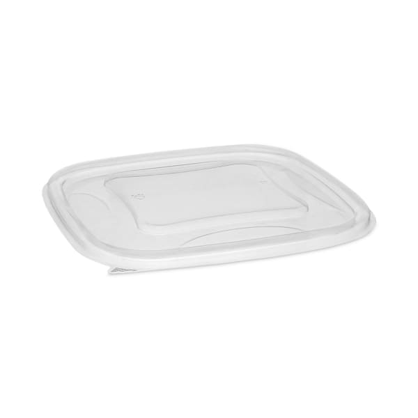 Pactiv Evergreen EarthChoice Square Bowl Flat Lids, 5/16inH x 7-7/16inW x 7-7/16inD, Clear, Plastic, Carton Of 300 Lids