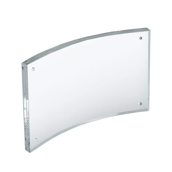 Azar Displays Curved Magnetic Acrylic Sign Holders, 4in x 6in, Clear, Pack Of 2 Holders