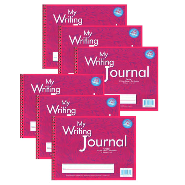 Pacon Zaner-Bloser My Writing Journals, 8in x 10-1/2in, Pink, Grade 1, Pack Of 6 Journals