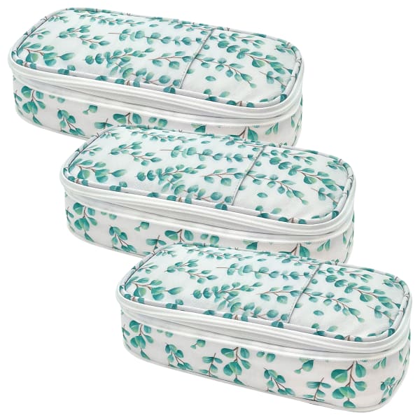 Teacher Created Resources Pencil Cases, 2-1/2inH x 4-1/4inW x 9inD, Eucalyptus, Pack Of 3 Cases
