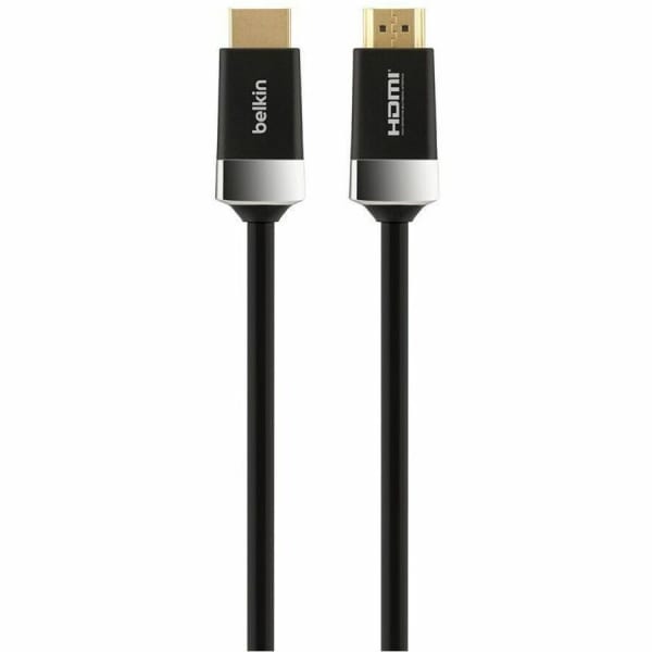 Belkin High Speed HDMI Audio/Video Cable with Ethernet - 16.40 ft HDMI A/V Cable for Audio/Video Device, HDTV - First End: HDMI 1.4 Digital Audio/Video - Male - Second End: HDMI 1.4 Digital Audio/Video - Male - 15 Gbit/s