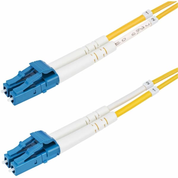 StarTech.com 15m (49.2ft) LC to LC (UPC) OS2 Single Mode Duplex Fiber Optic Cable, 9/125, 100G, Low Insertion Loss, LSZH Fiber Jumper Cord