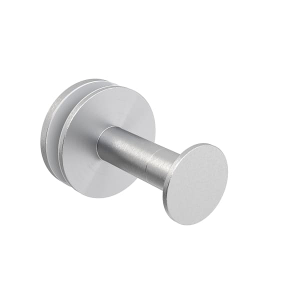 Wingits MODERN Elegance Robe Hook, Single Button, Glass Mount, Brushed Nickel, Total Qty 1