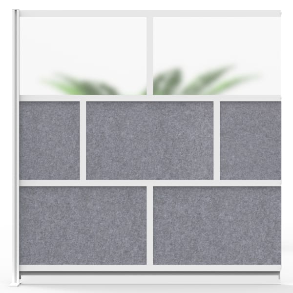 Luxor Modular Room Divider Wall System Add-On, 70in x 70in, Gray