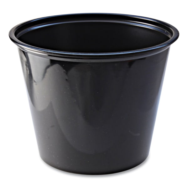 Fabri-Kal Portion Cups, 5.5 Oz, Black, Sleeve Of 125 Cups, Carton Of 20 Sleeves