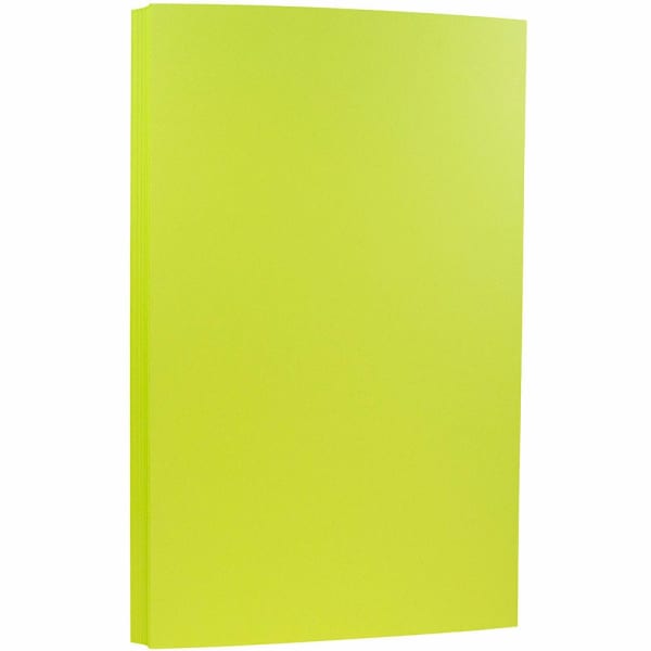 JAM Paper Card Stock, Wasabi Lime Green, Legal (8.5in x 14in), 65 Lb, Pack Of 50