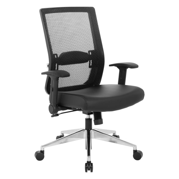 Office Star Space Seating 867A Series Ergonomic Matrix Mesh Mid-Back Chair, Antimicrobial Protection, Black