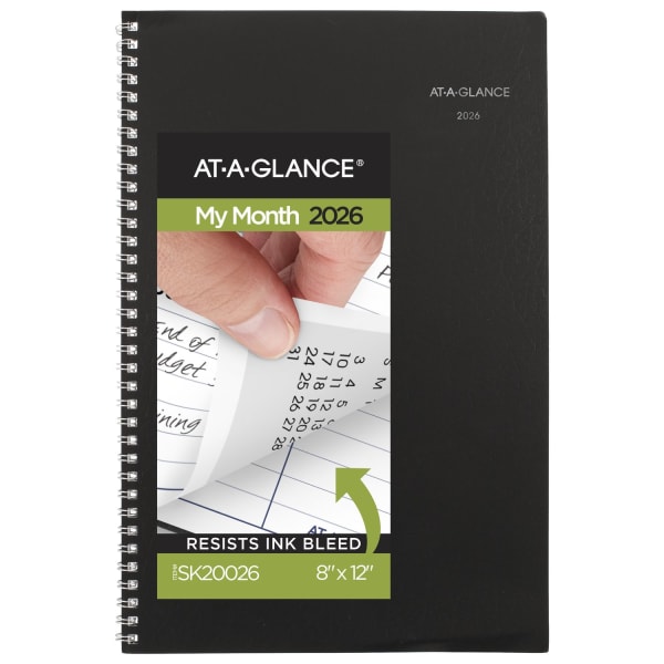 AT-A-GLANCE DayMinder 2026 Monthly Planner, Black, Large, 8in x 12in