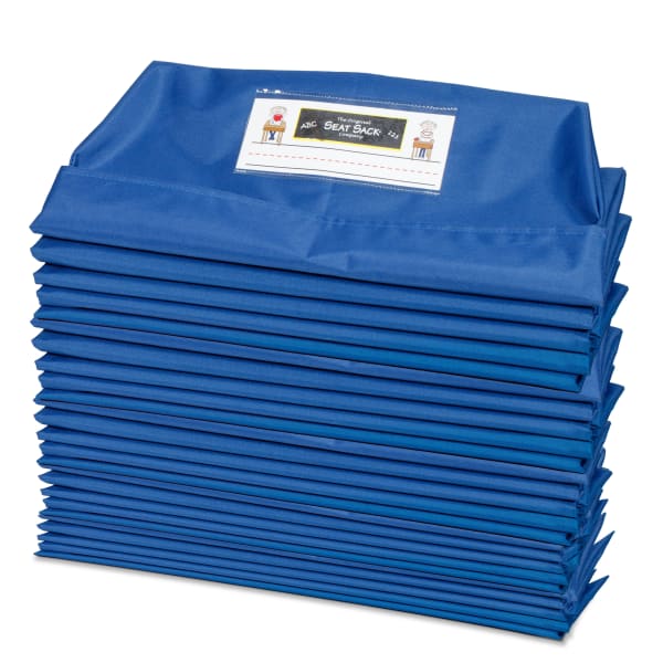 Victor Seat Sack Chair Cover Classroom Pack, 10in x 17in, Blue, Pack Of 25 Pockets