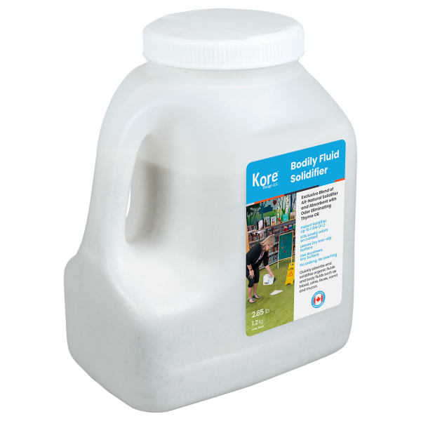 Kore Design Body Fluid Solidfier, Light Weight Absorbent For Absorbing Body Fluids, 4L Jug