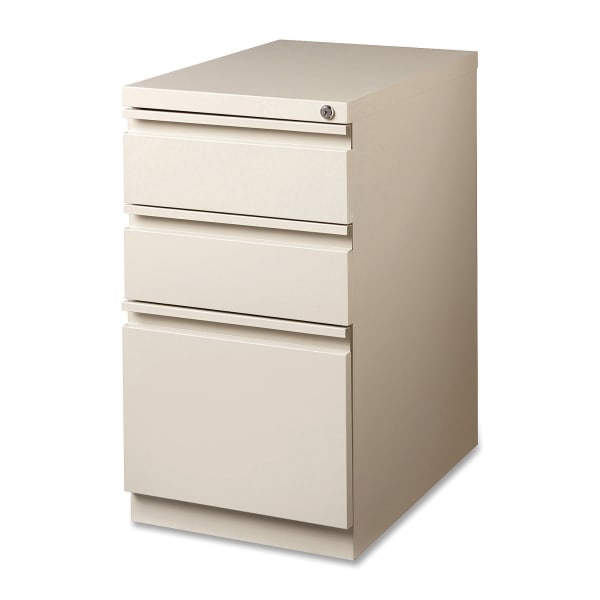 Lorell 19-7/8inD Vertical 3-Drawer Mobile Pedestal File Cabinet, Putty